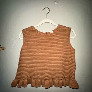 Women's Tan Knit Sleeveless Top